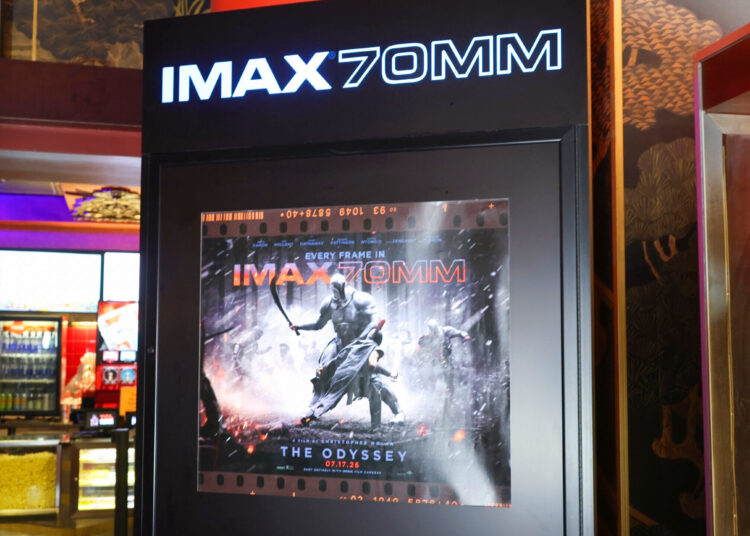 Photo of an Imax 70mm poster for The Odyssey.