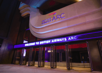 The entrance of the new British Airways ARC venue in West London.