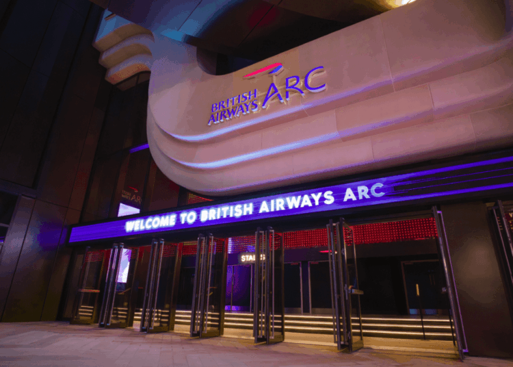The entrance of the new British Airways ARC venue in West London.
