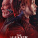 A painted poster of Snow and katniss with a snake and a mockingjay for the rerelease of all five Hunger Games movies