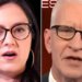 Anderson Cooper, right, is pushing back at the prospect of Bari Weiss, left, becoming his boss at CNN.