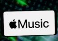 In this photo illustration, the logo of music streaming