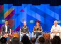 Steven Olikara, Brian Grazer, Christina Voros, and Joshua Seftel at Aspen Ideas Fest (Craig Turpin/Aspen Public Radio)