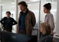 One man and four women look at a computer screen in "The Chestnut Man."