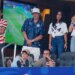 Brad Pitt and Collin Farrel at the match between Turkiye and the USA in June 2026.