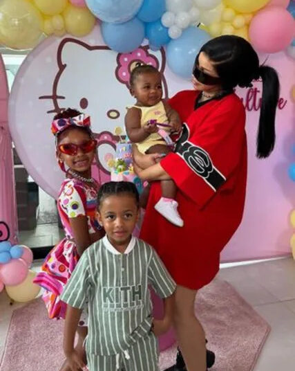Cardi B with her kids Kulture, Wave and Blossom.Credit: iamcardib/Instagram
