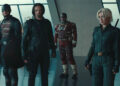 John Walker (Wyatt Russell), Bucky Barnes (Sebastian Stan), Alexei Shostakov (David Harbour), and Yelena Belova (Florence Pugh) in 'Thunderbolts*'Credit: Courtesy of Marvel Studios