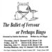 “The Ballet of Fervour or Perhaps Bingo” schedule.