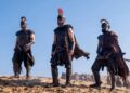 Jimmy Gonzales is Cepheus, Matt Damon is Odysseus and Himesh Patel is Eurylochus in "The Odyssey."