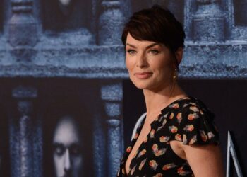 Lena Headey arrives at a premiere in Hollywood, California.