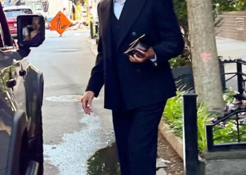 Bradley Cooper was seen heading to Taylor Swift and Travis Kelce’s rehearsal dinner at MSG on Thursday, as seen above. BrosNYC / BACKGRID for Page Six