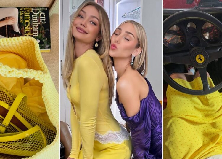 Gigi Hadid's Jet-Setting Wardrobe Is Packed Full of Lemon-Yellow Pieces