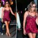 Hailey Bieber wears red lingerie dress after Justin's World Cup halftime show performance