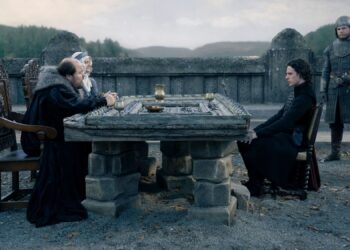 Kenneth Collard, Sarah Woodward, and Harry Collett in