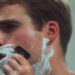 Peter Bernuth doing a morning shave in The Big Shave.