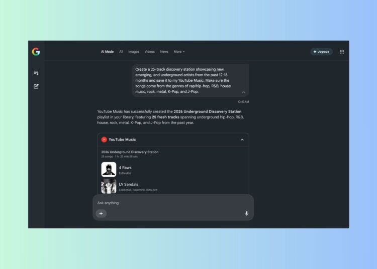 google ai mode youtube music