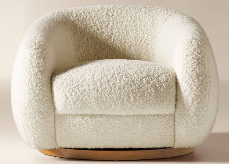 Cream boucle chair