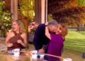 Joy Behar kissed Anson Mount on the Wednesday, July 22, episode of 'The View.'@theview/youtube