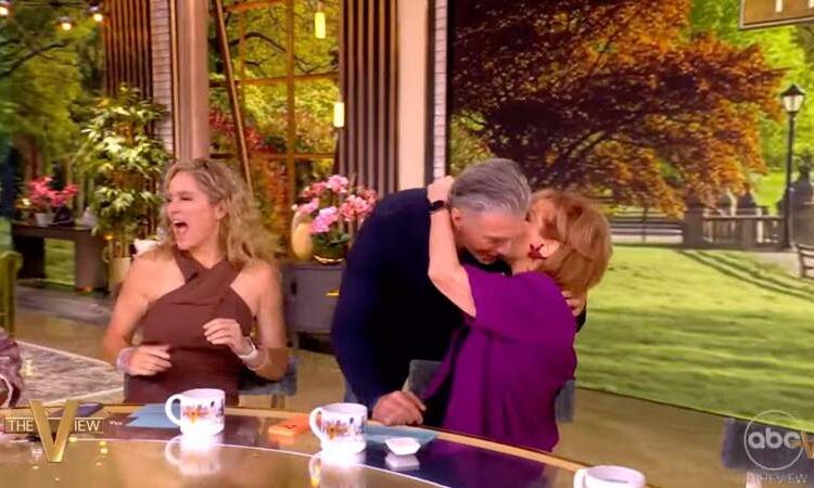 Joy Behar kissed Anson Mount on the Wednesday, July 22, episode of 'The View.'@theview/youtube