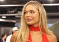 Jutta Leerdam all white dress delivers knock out blow at Michael Rubin's party