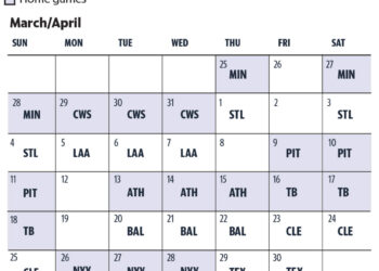 2027 Royals schedule, March/April