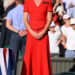 Catherine, Princess of Wales stands on Centre Court to present The Venus Rosewater Dish to the 2026 Wimbledon ladies' champion, Linda Noskova during day thirteen of the 2026 Wimbledon Tennis Champions