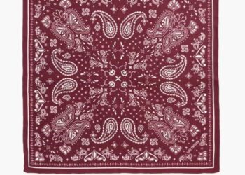 "Paisley" Silk Bandana Scarf in Sunset Blush