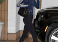 Kendall Jenner styled the sportif trend with a track jacket and leggings from Adidas's new launch
