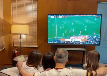 King Felipe VI, Queen Letizia, Princess Leonor and Infanta Sofía watched Spain's World Cup semifinal together from Barcelona before celebrating the historic victory.