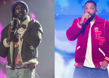 (L-R) Meek Mill and Will Smith.