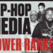 Black and white image with "Hip-Hop Media Power Ranking" text and four people, including Jadakiss, Loren LoRosa, DJ Akademiks, and Fat Joe