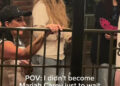 Mariah Carey waiting in line at Disney