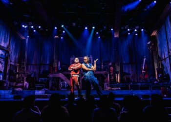 Brian Quijada, left, and Nygel D. Robinson in "Mexodus" at the Pasadena Playhouse.