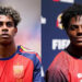 Split image of Lamine Yamal and iShowSpeed.