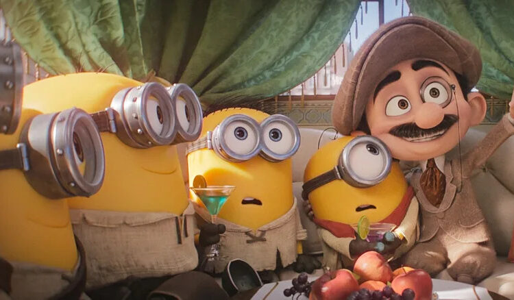 Film director Max wowing the Minions with promises of a big Hollywood life in Minions & Monsters