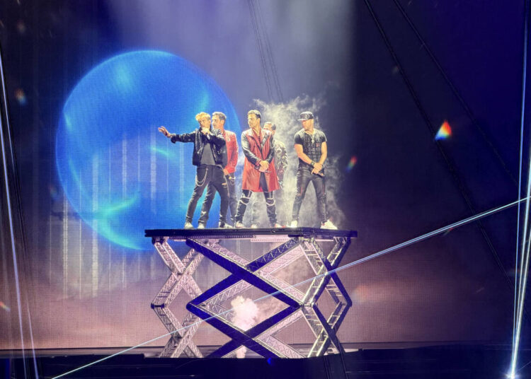 New Kids on the Block are shown at Dolby Live at Park MGM on Saturday, July 4, 2026. The show w ...