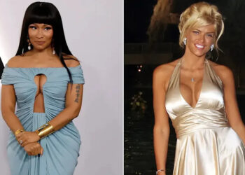 Nicki Minaj and Anna Nicole Smith split image