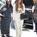Jennifer Lopez arrived at Haute Couture Week in a white maxi dress and a Herm&egrave;s Kelly Bag