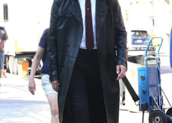 Paul Anthony Kelly unveiled a dramatic blond transformation while arriving on the American Horror Story Season 13 set in New York City.