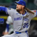 Kansas City Royals pitcher Matt Strahm (25) delivers a pitch during the eighth inning against the New York Mets.