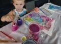 Kaley Cuoco’s daughter, Matilda, enjoying a painting sessionCredit: kaleycuoco/Instagram
