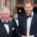 King Charles, and Prince Harry attend the "Our Planet" global premiere at Natural History Museum on April 04, 2019 in London, England.