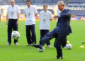 King Charles kicks a penalty during a visit to <a class="link " href="https://sports.yahoo.com/soccer/teams/newcastle/" data-i13n="sec:content-canvas;subsec:anchor_text;elm:context_link" data-ylk="slk:Newcastle United;sec:content-canvas;subsec:anchor_text;elm:context_link;itc:0" data-yga="{"yLinkElement":"context_link","yModuleName":"content-canvas","yLinkText":"Newcastle United","ySubModuleName":"anchor_text","yHasCommerce":false}">Newcastle United</a>’s St James’ Park ground on November 8, 2006. WireImage