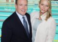 Prince Albert II and Charlene Wittstock, then an Olympic swimmer, attend the Mare Nostrum swimming meeting in Monaco before their royal wedding in 2011.
