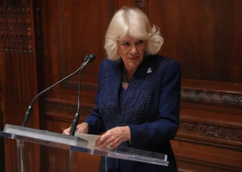 Queen Camilla pictured at New York's public library in April