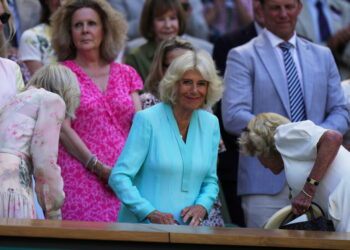 Queen Camilla visits Wimbledon to sit in Royal Box