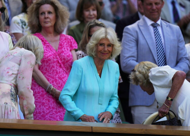 Queen Camilla visits Wimbledon to sit in Royal Box