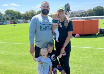Jason Kelce and Kylie Kelce with three of their four daughtersCredit: Kylie Kelce/Instagram