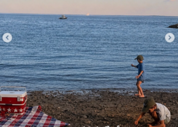 Alejandra shared a photo of the couple's sons playing at the beach