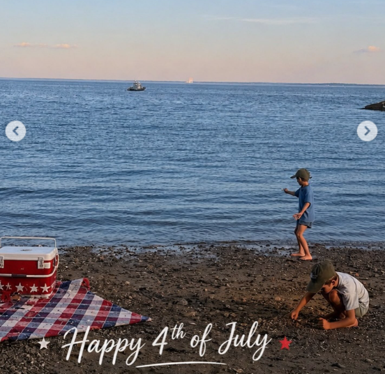 Alejandra shared a photo of the couple's sons playing at the beach